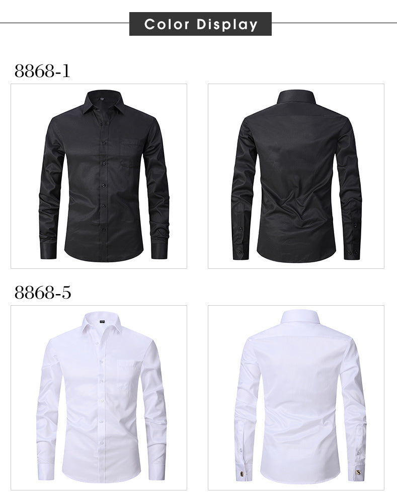 Men's shirt commuting solid white shirt