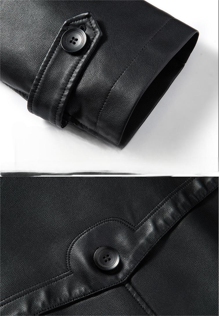 2024 Autumn and Winter Genuine Leather Jacket Men's High-end Long Over-Knee Sheepskin Coat Large Size Medium-Length Leather Windbreaker Plus Velvet