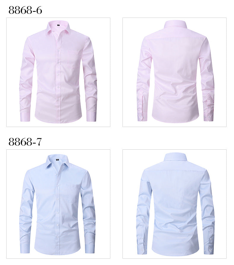 Men's shirt commuting solid white shirt