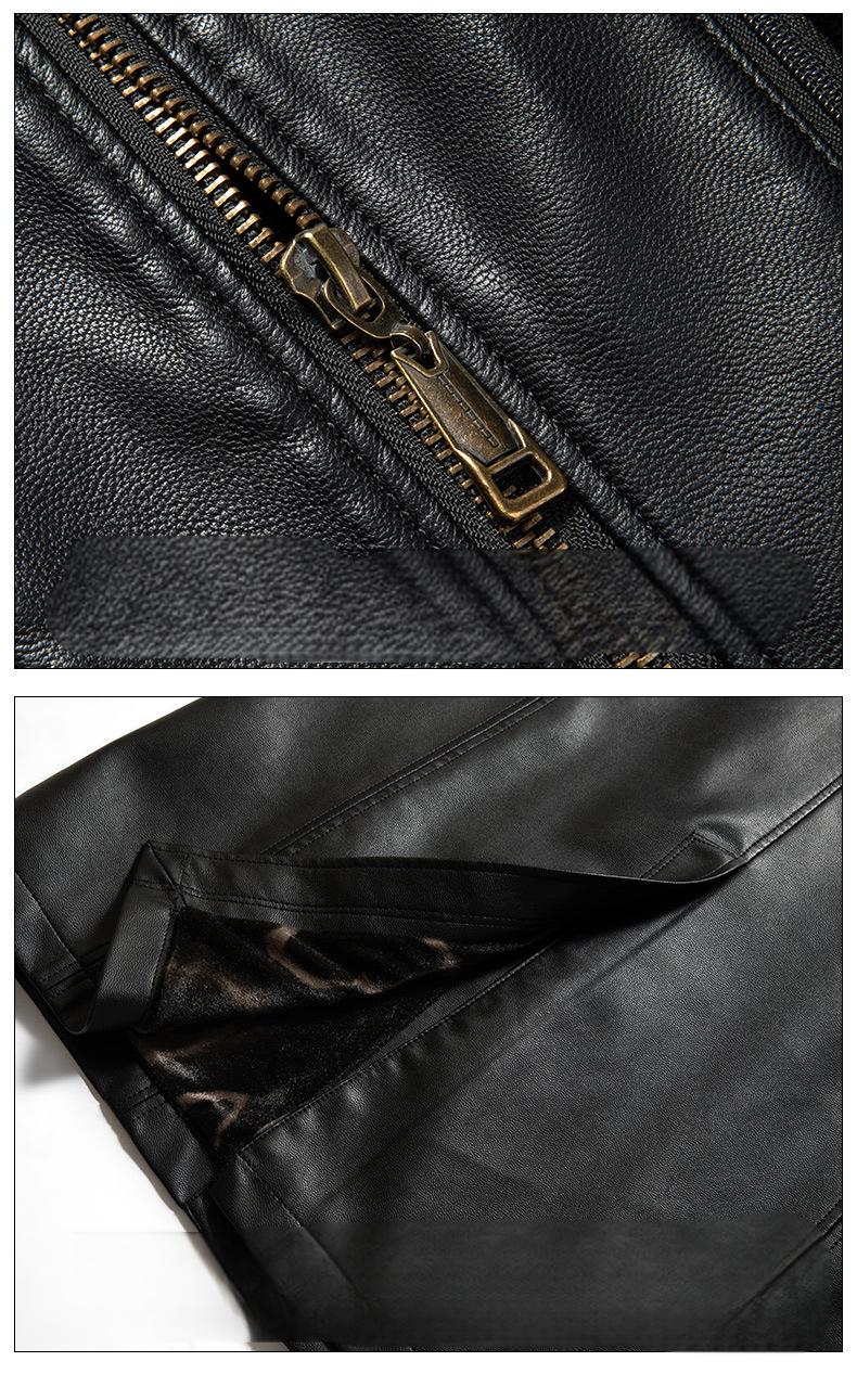 2024 Autumn and Winter Genuine Leather Jacket Men's High-end Long Over-Knee Sheepskin Coat Large Size Medium-Length Leather Windbreaker Plus Velvet
