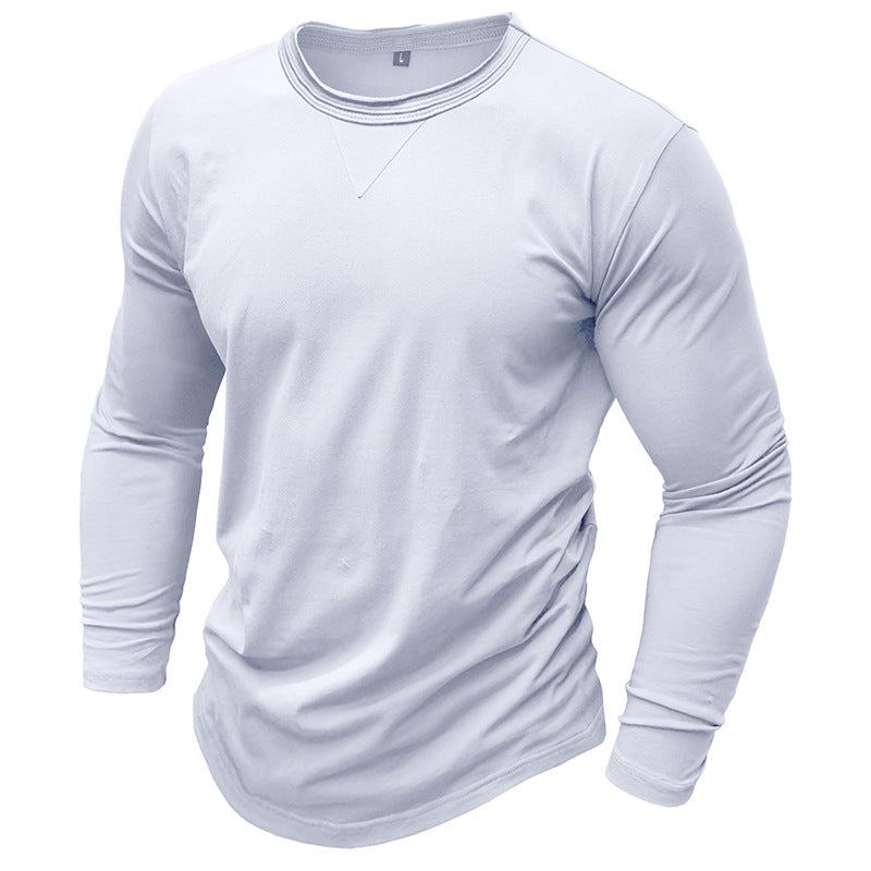 2025 new long-sleeved round neck T-shirt foreign trade men's cotton bottoming shirt