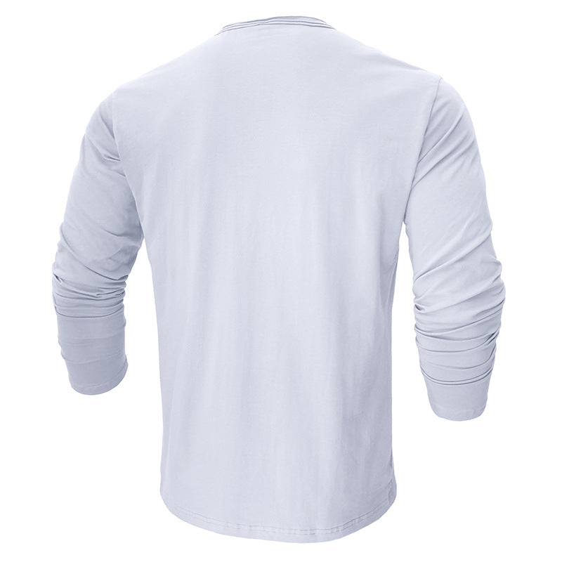2025 new long-sleeved round neck T-shirt foreign trade men's cotton bottoming shirt
