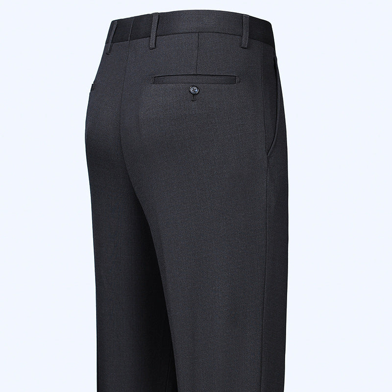 Autumn and winter wool trousers high-end elastic men's business casual mulberry silk drape suit trousers men