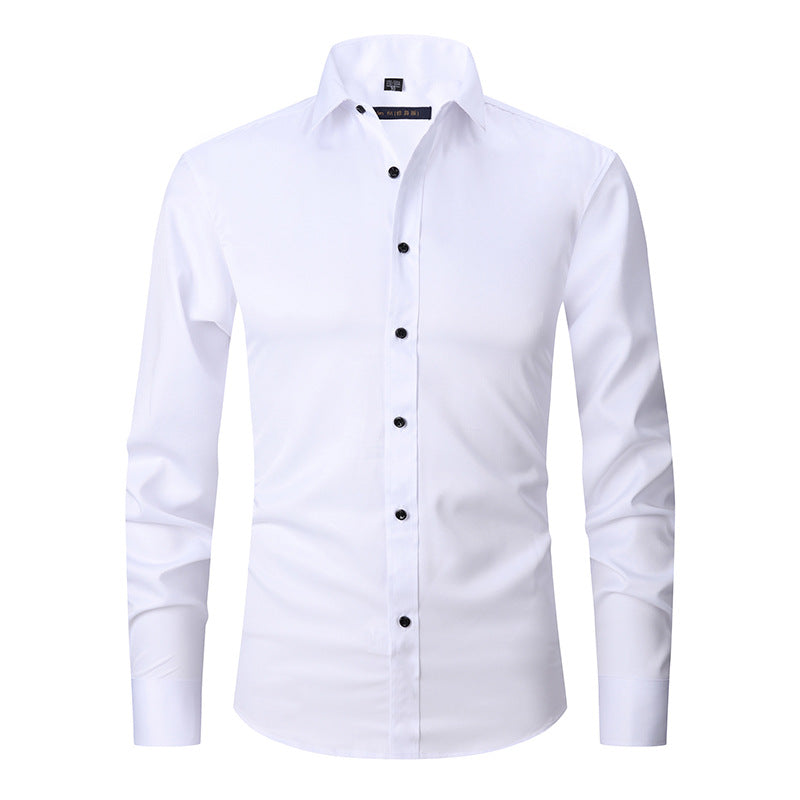 Spring and autumn casual tops, professional shirts, company work clothes, high-end commuting, iron-free business white shirts