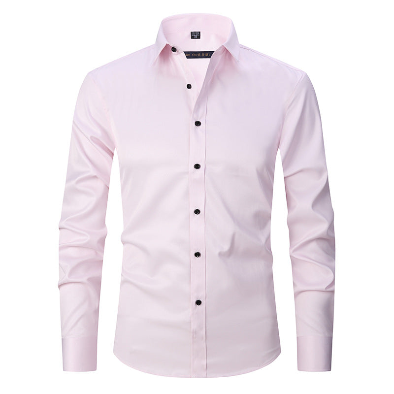 Spring and autumn casual tops, professional shirts, company work clothes, high-end commuting, iron-free business white shirts
