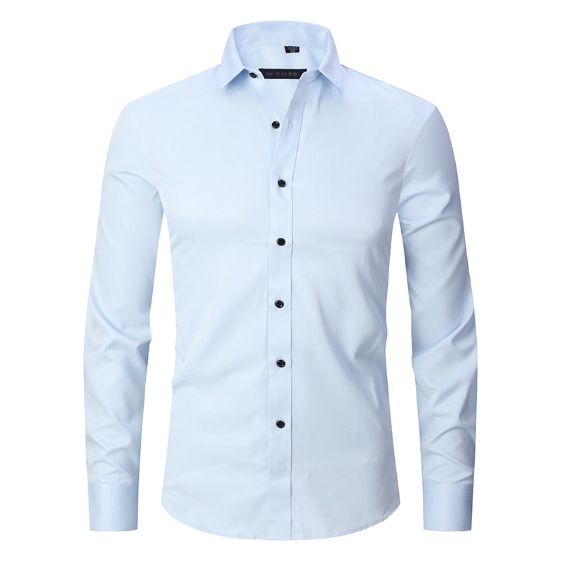Spring and autumn casual tops, professional shirts, company work clothes, high-end commuting, iron-free business white shirts