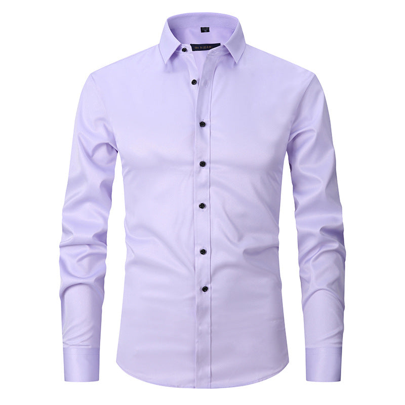 Spring and autumn casual tops, professional shirts, company work clothes, high-end commuting, iron-free business white shirts