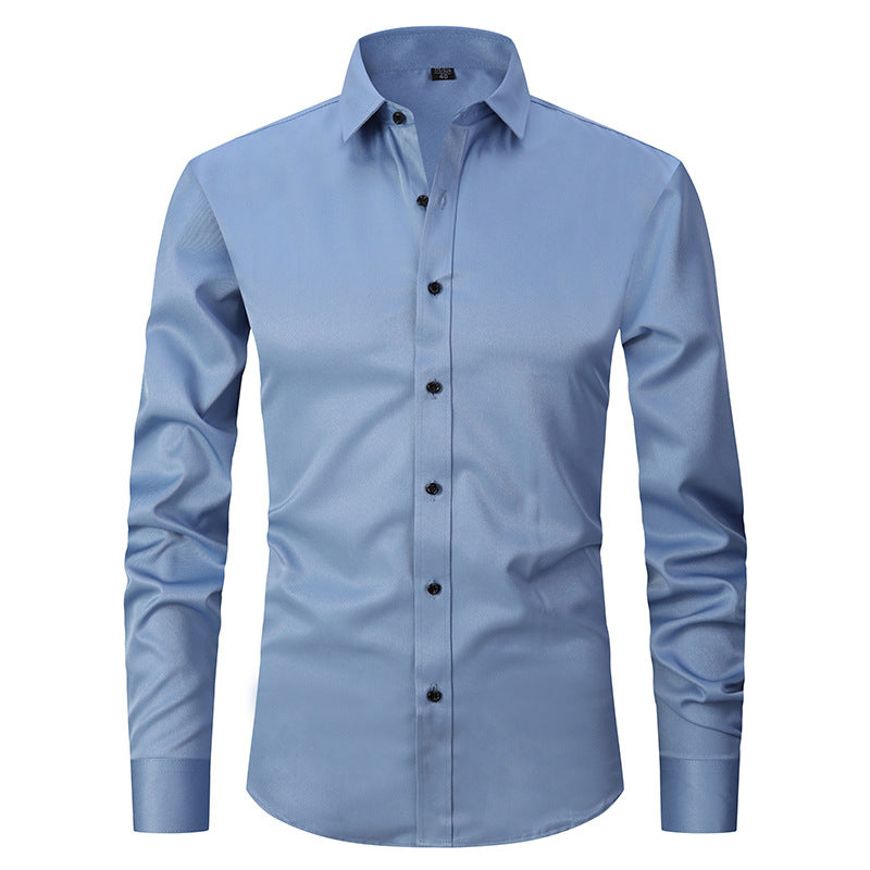 Spring and autumn casual tops, professional shirts, company work clothes, high-end commuting, iron-free business white shirts