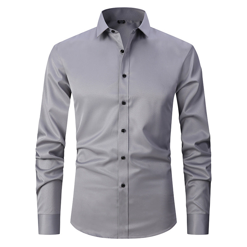 Spring and autumn casual tops, professional shirts, company work clothes, high-end commuting, iron-free business white shirts