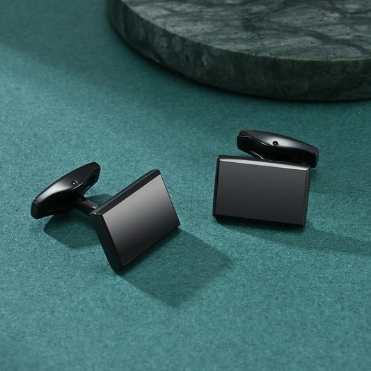Simple square bevel brushed men's high-end suit cufflinks French business collar cufflinks