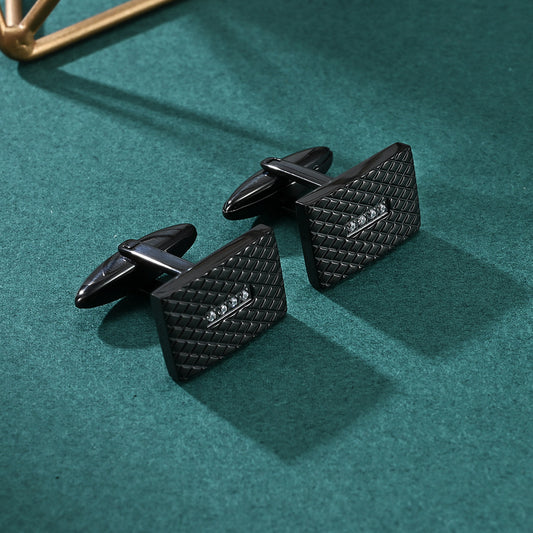 Fashionable diamond embossed CNC stone inlaid men's cufflinks French suit shirt cufflinks cuff nails