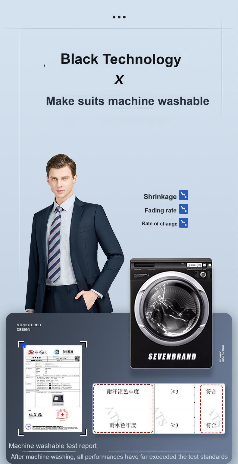 High-end men's suits, navy blue machine washable wool suit jackets, men's groomsmen's suits, professional suits