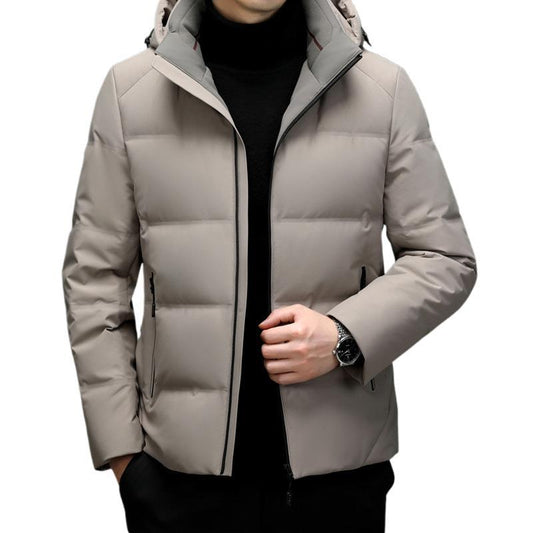 2024 Winter down jacket for men, lightweight and warm, white goose down, high-end men's fashion, casual, thick stand-up collar jacket