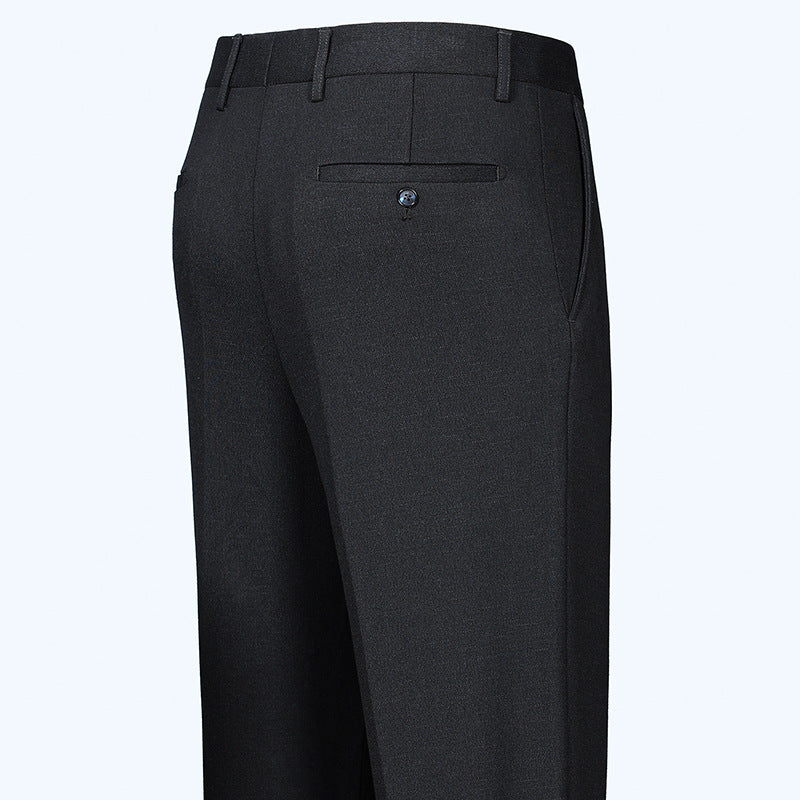 Men's thick wool stretch straight casual suit pants for autumn and winter