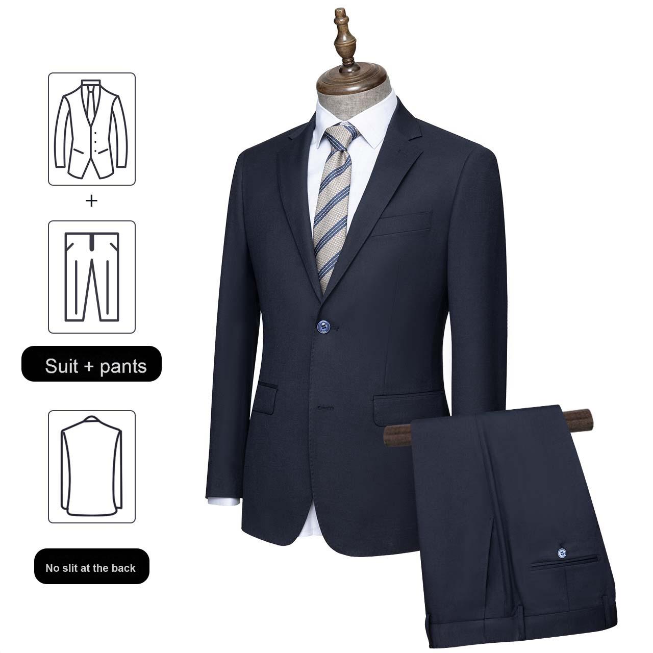 High-end men's suits, navy blue machine washable wool suit jackets, men's groomsmen's suits, professional suits