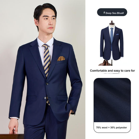 High-end professional suits for men, wool, machine washable groomsmen suits, wedding white-collar formal suits, men's suits for autumn, full set
