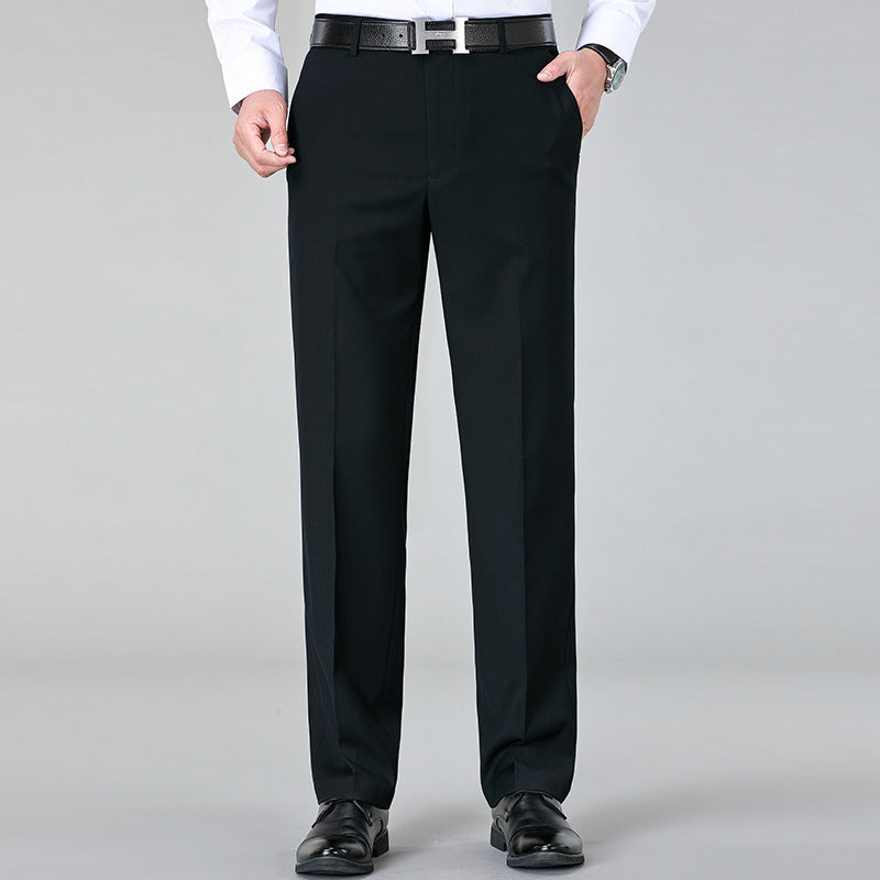 New Men's Suit Trousers Business Wool Formal High Waist Professional Straight Men's Suit Trousers