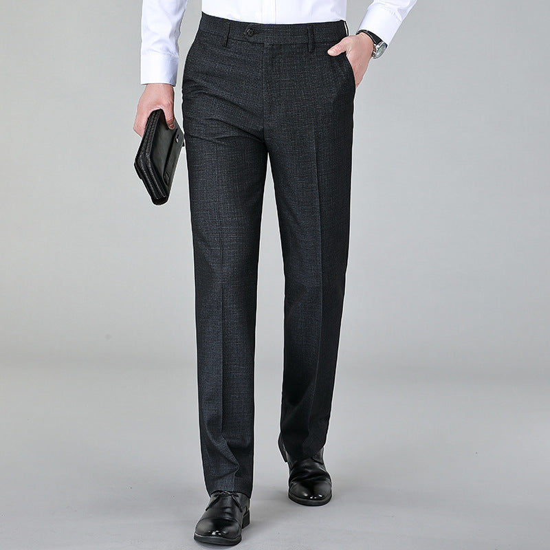 New Men's Suit Trousers Business Wool Formal High Waist Professional Straight Men's Suit Trousers