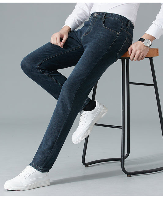 Small straight business casual versatile men's trousers elastic slim trousers