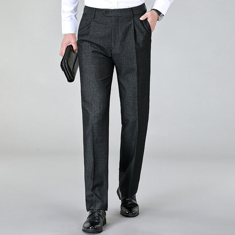 New Men's Suit Trousers Business Wool Formal High Waist Professional Straight Men's Suit Trousers