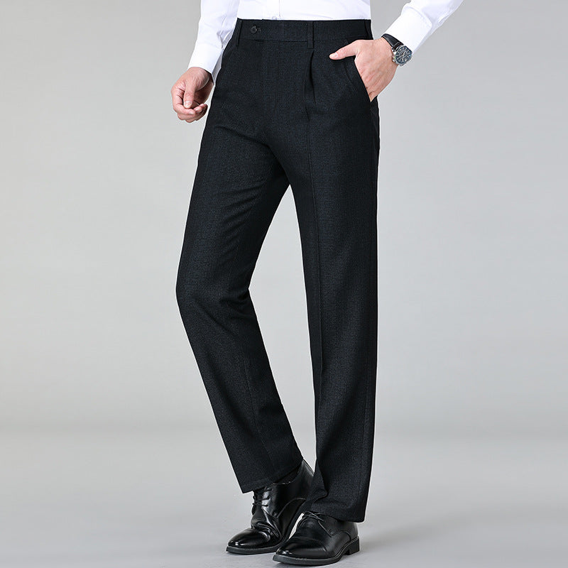 New Men's Suit Trousers Business Wool Formal High Waist Professional Straight Men's Suit Trousers