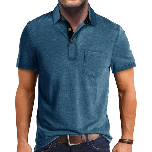 2025 Summer Men's Short-sleeved Lapel T-shirt Men's POLO Shirt