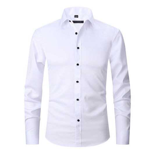 Spring and autumn casual tops, professional shirts, company work clothes, high-end commuting, iron-free business white shirts